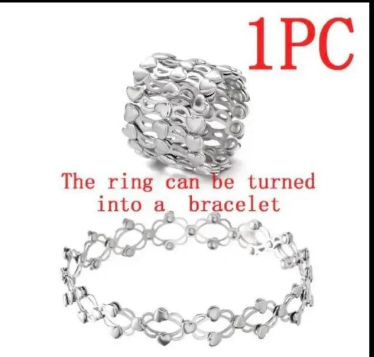 Bracelet Ring 2 in 1 Magic Twist Ring Adjustable Magnetic Therapy Transforming